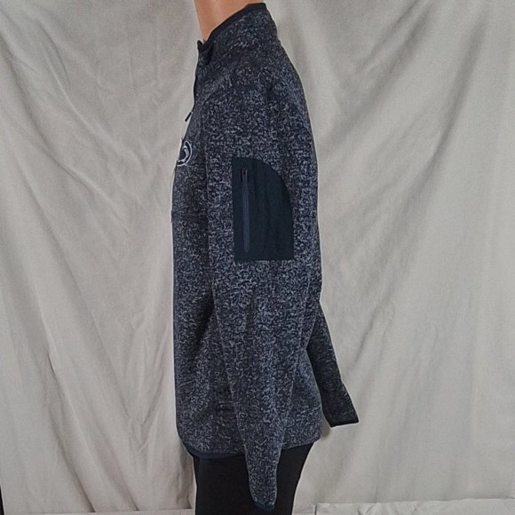 Men's Antigua Heathered Navy Penn State Fortune 1/2-Zip Pullover Sweater-Sz S - Picture 4 of 4